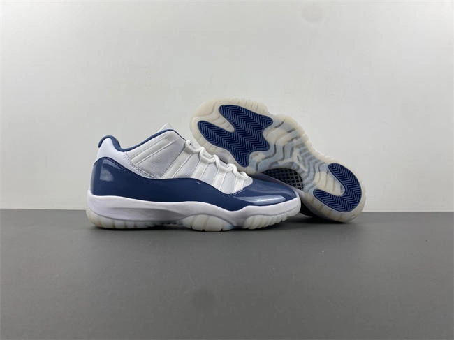 Sporty Air Jordan 11 White navy blue FV5104- 4090