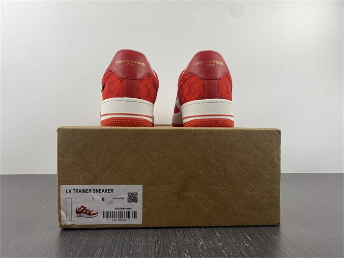 LV Nike Air Force 1 Low By Virgil Abloh White Red DailyWear 5146