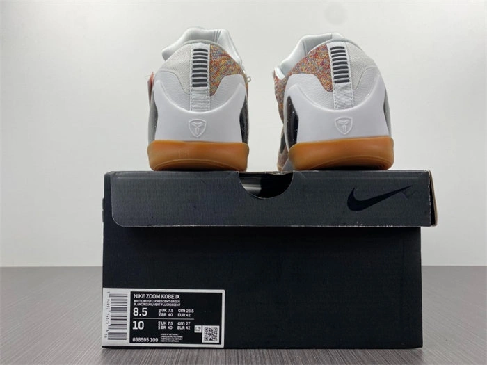 Vibrant Nike Kobe 9 Elite Low HTM Milan White Multi-Color 698595- 5014