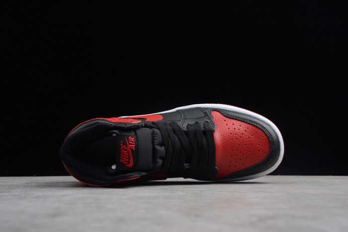 kids air jordan 1 retro high og banned bred black red  555088 001