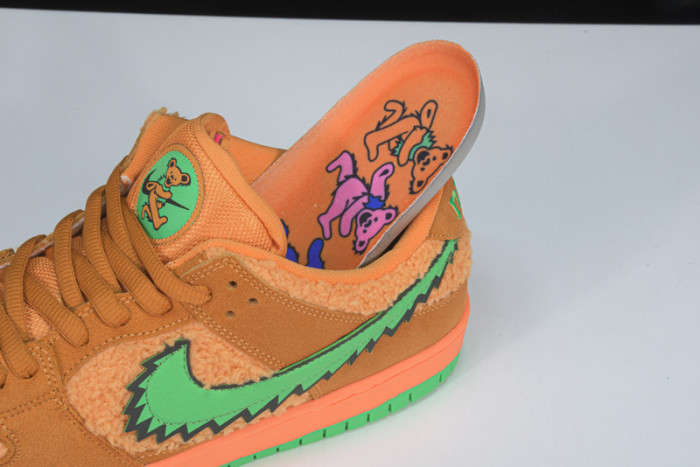 grateful dead nike sb dunk low orange bear cj5378-800