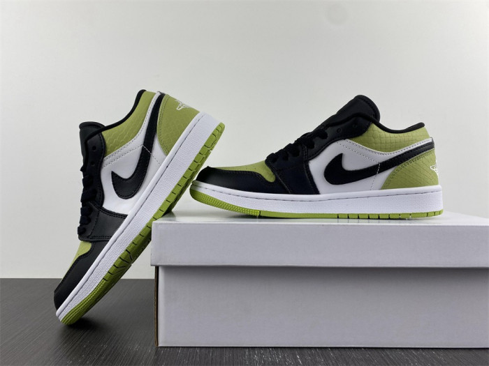 air jordan 1 low "vivid green snakeskin" dx4446-301