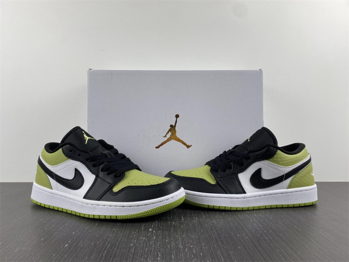 air jordan 1 low "vivid green snakeskin" dx4446-301