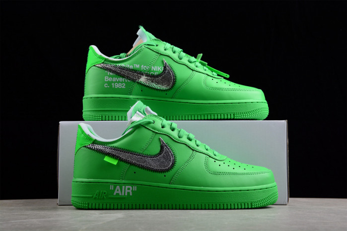 ofw x nike air force 1 low light green spark dx1419-300