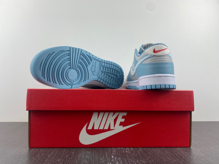 nike dunk low retro fleece  worn blue fb1871-011