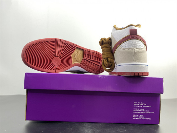 nike sb dunk high sail bright crimson - cv9499-100