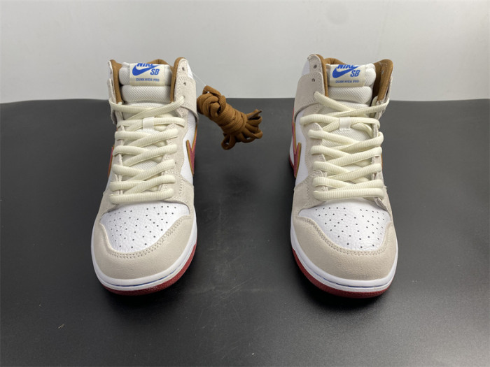 nike sb dunk high sail bright crimson - cv9499-100