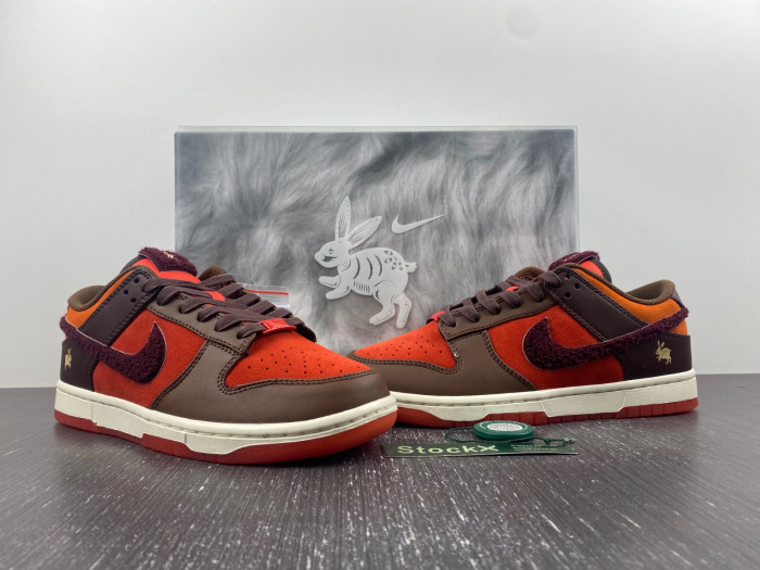 nike dunk low year of the rabbit orange fd4203-661