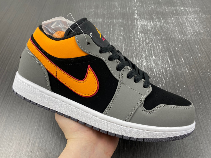 air jordan 1 low light graphite vivid orange fn7308-008
