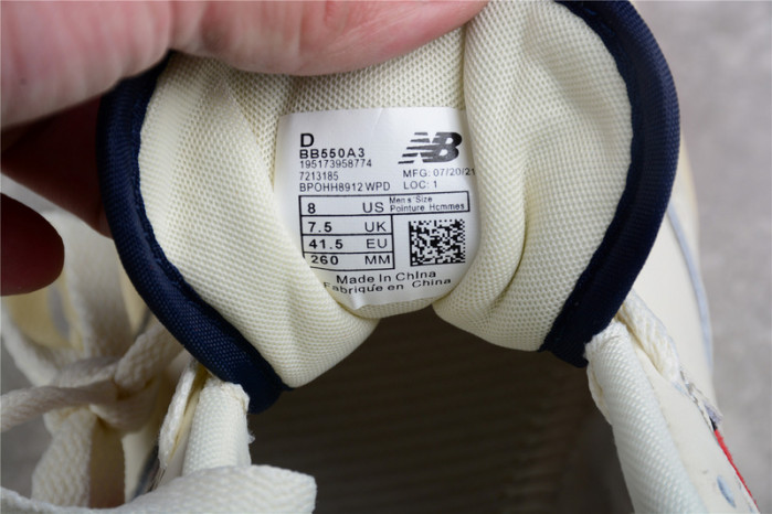 new balance 550 aime leon dore white navy red bb550a3