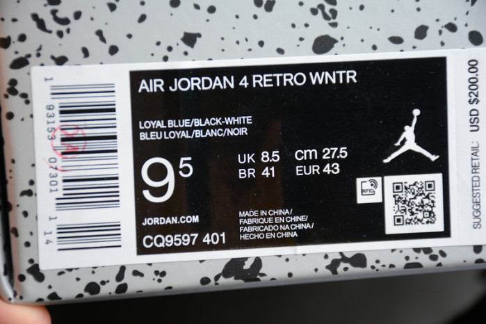 air jordan 4 wntr loyal blue habanero red black cq9597-401